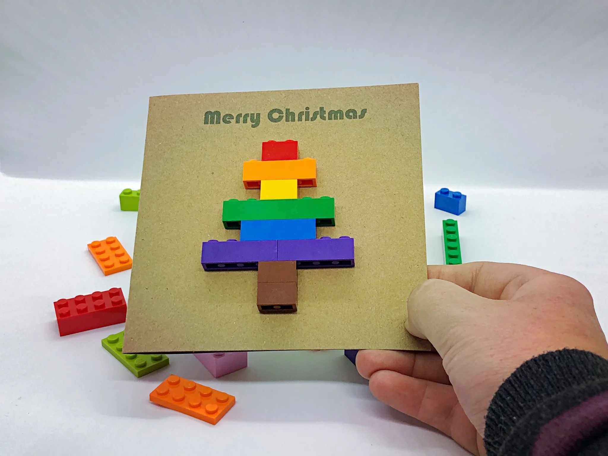 Rainbow Christmas Tree Lego Card - Image 3