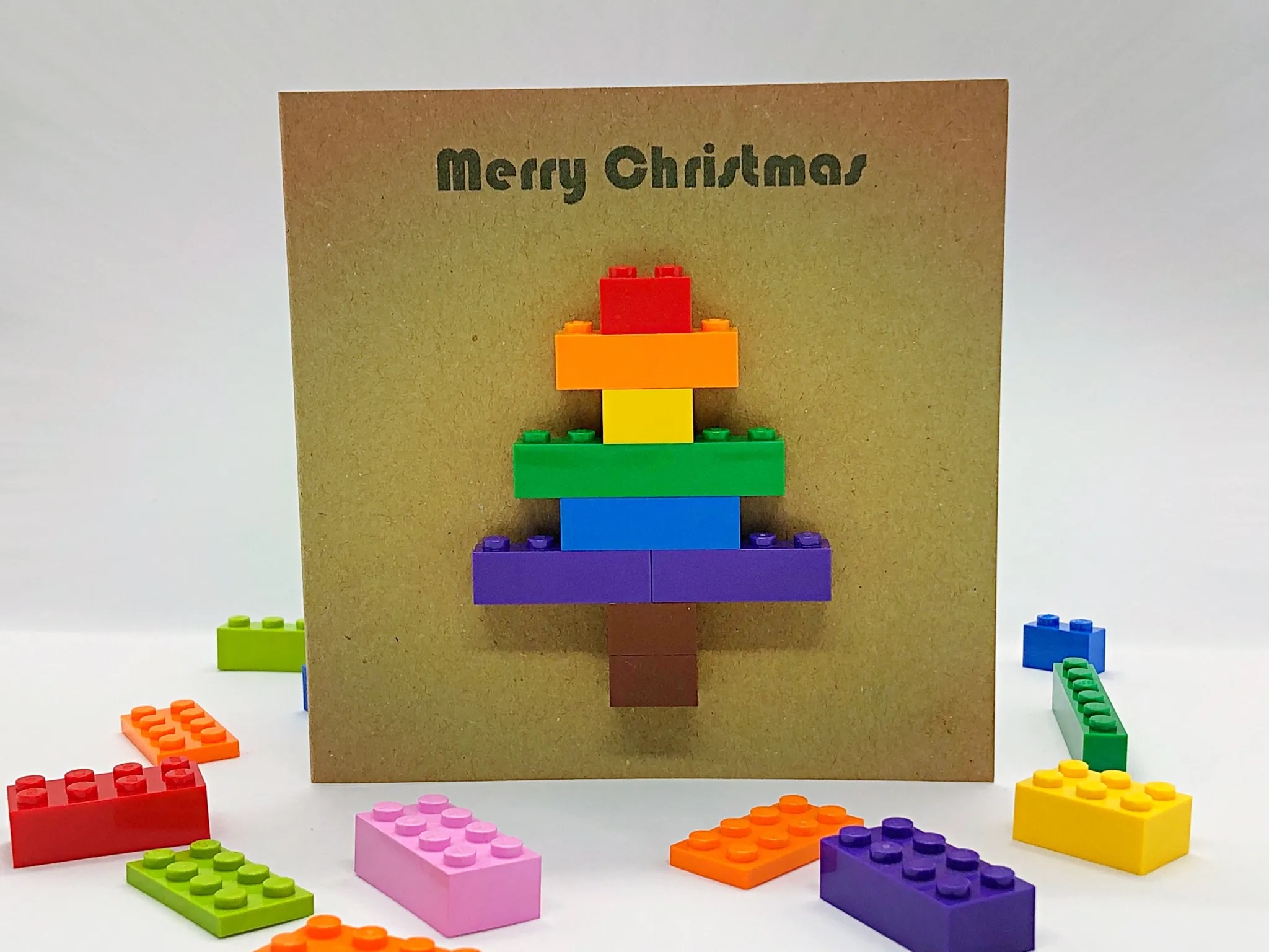 Rainbow Christmas Tree Lego Card - Image 5