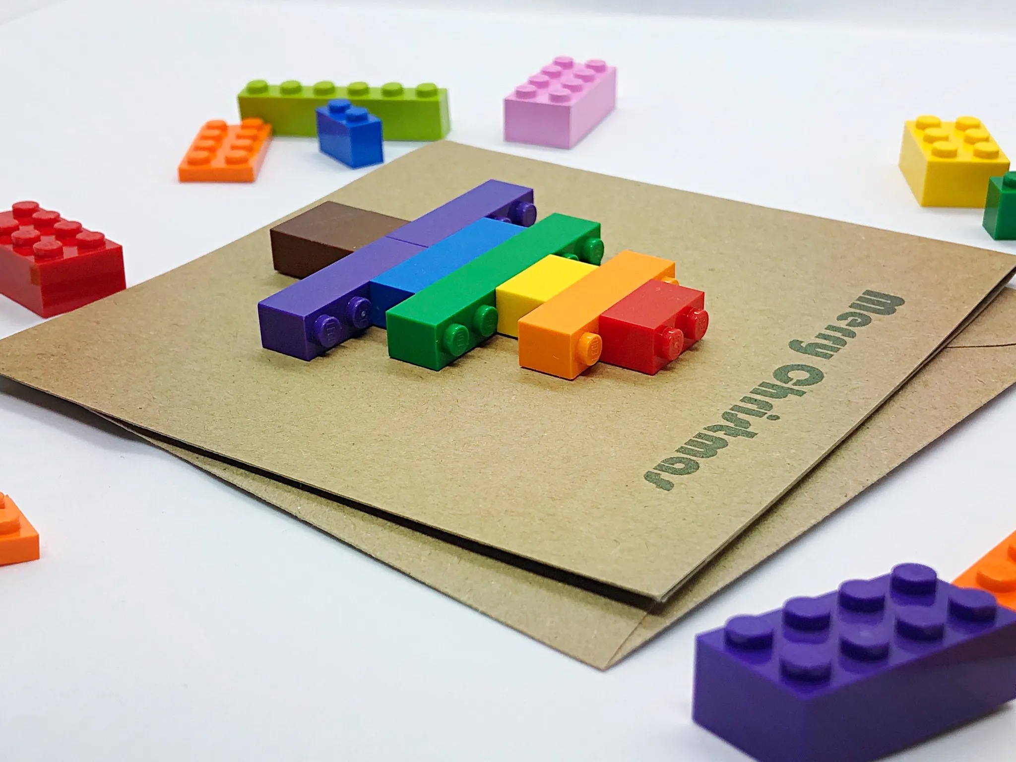 Rainbow Christmas Tree Lego Card - Image 2