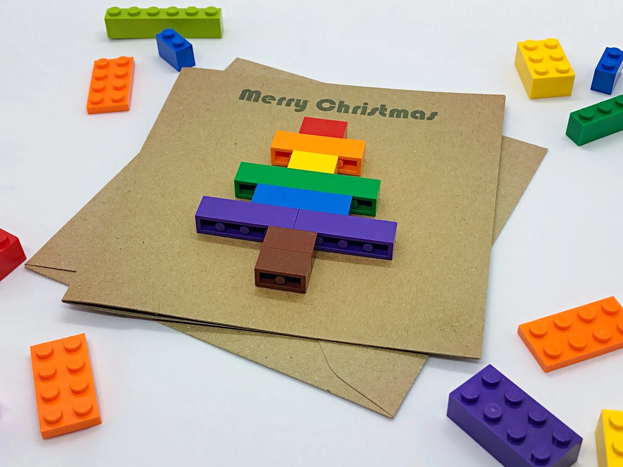 Rainbow Christmas Tree Lego Card - Image 4