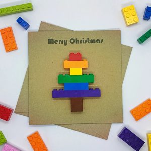 Rainbow Christmas Tree Lego Card
